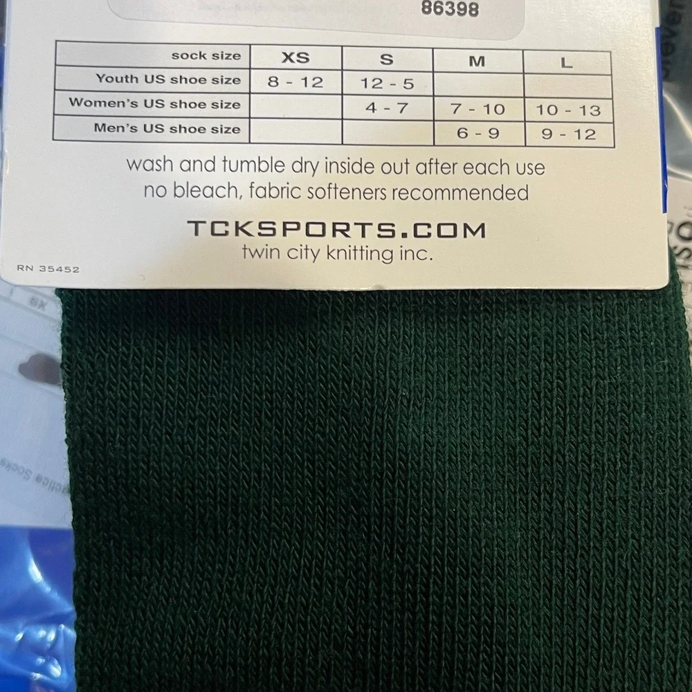 TCK Baseball Practice Socks 8 Pairs Dark Green Large Over-the-Calf OBK 86398